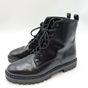 Vince Cabria Lug Water Resistant Ankle Boots Women's Black Size US7.5 EU38